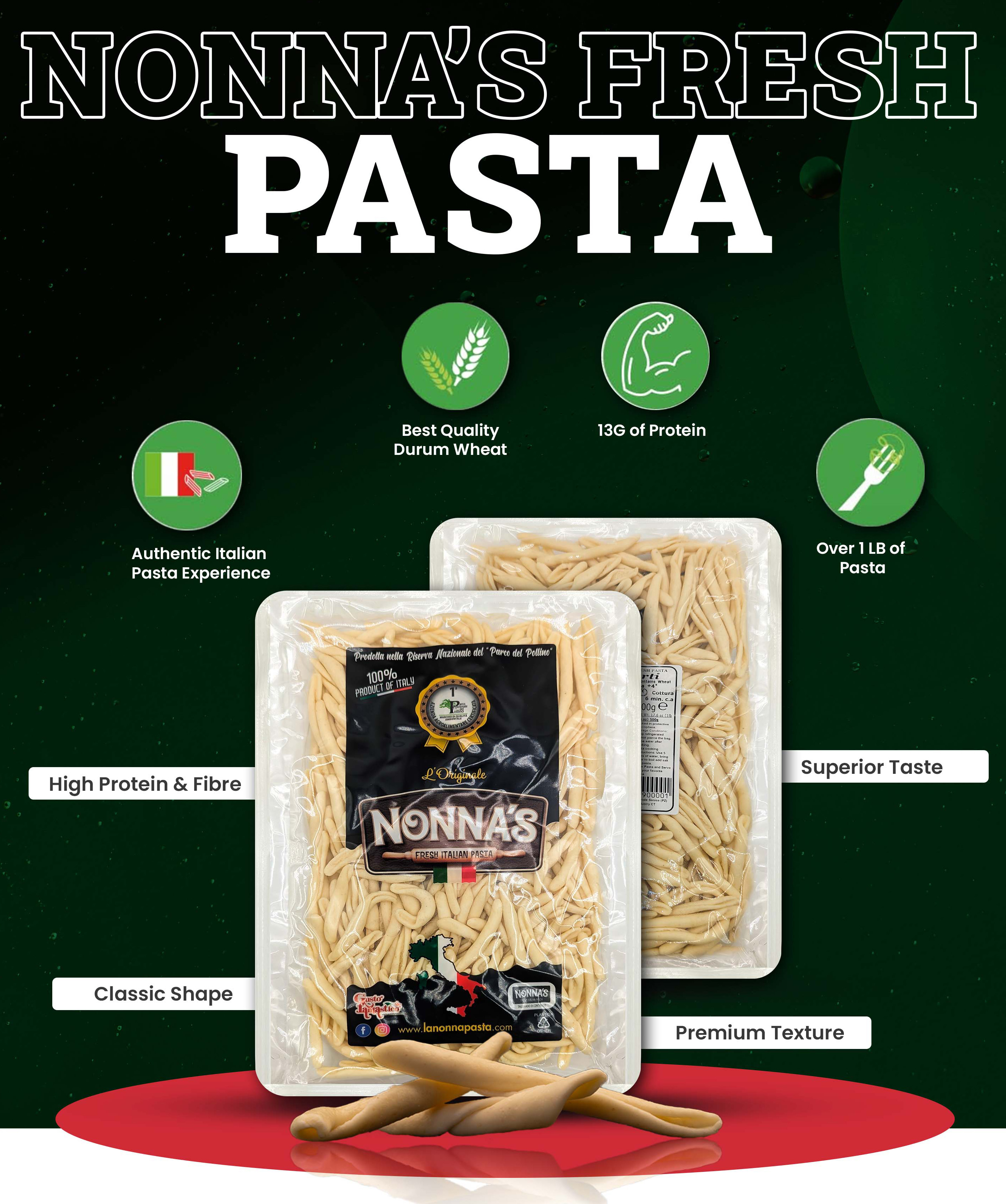 Nonna’s fresh pasta infographic